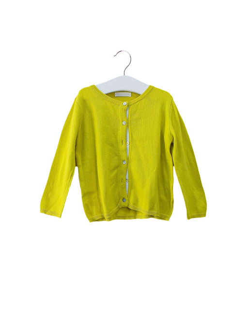 A Yellow Cardigans from Les Enfantines in size 2T for girl. (Front View)