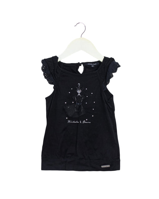 A Black Sleeveless Tops from Nicholas & Bears in size 3T for girl. (Front View)