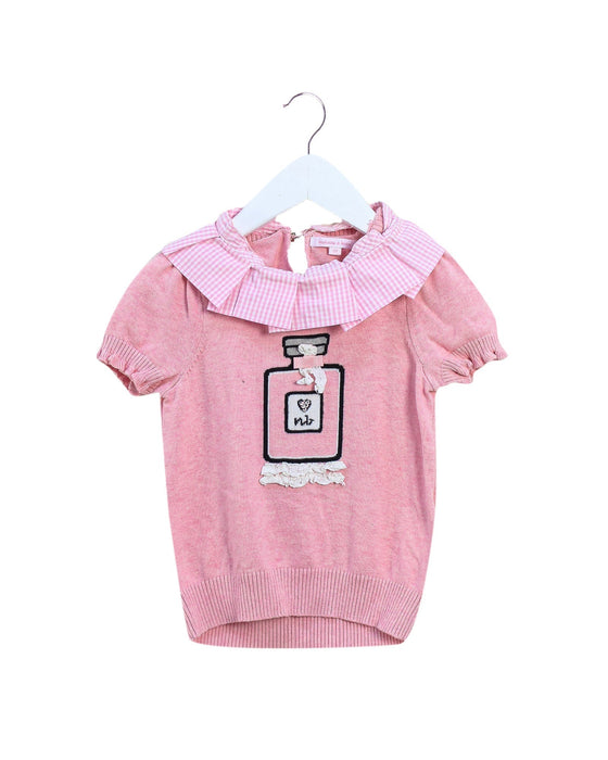 A Pink Short Sleeve Tops from Nicholas & Bears in size 3T for girl. (Front View)