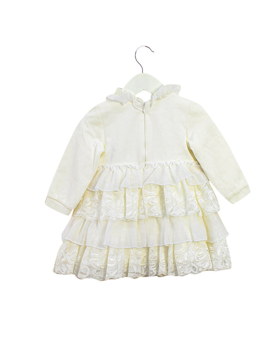 A Ivory Long Sleeve Dresses from Chickeeduck in size 12-18M for girl. (Back View)