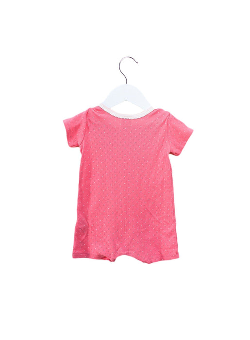 A Pink Short Sleeve Rompers from Petit Bateau in size 3-6M for girl. (Back View)