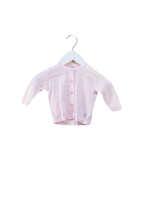 A Pink Cardigans from Petit Bateau in size 0-3M for girl. (Front View)