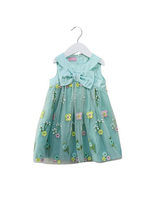A Blue Sleeveless Dresses from ValMax in size 18-24M for girl. (Front View)