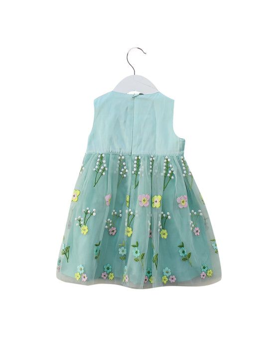 A Blue Sleeveless Dresses from ValMax in size 18-24M for girl. (Back View)