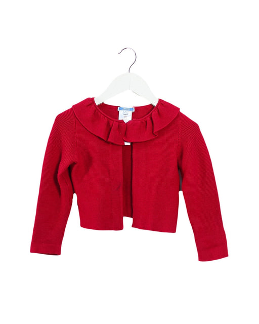 A Red Cardigans from Jacadi in size 3T for girl. (Front View)