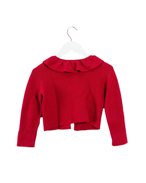 A Red Cardigans from Jacadi in size 3T for girl. (Back View)