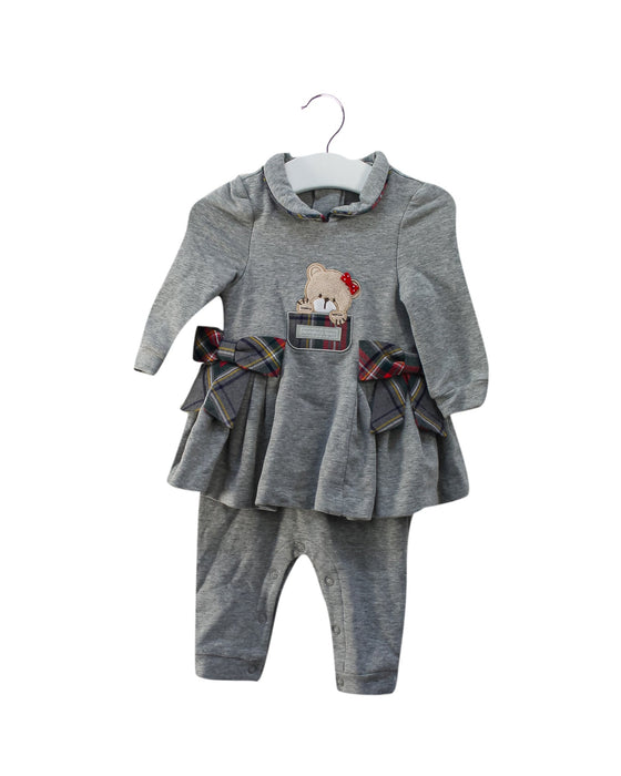 A Grey Long Sleeve Jumpsuits from Nicholas & Bears in size 3-6M for girl. (Front View)
