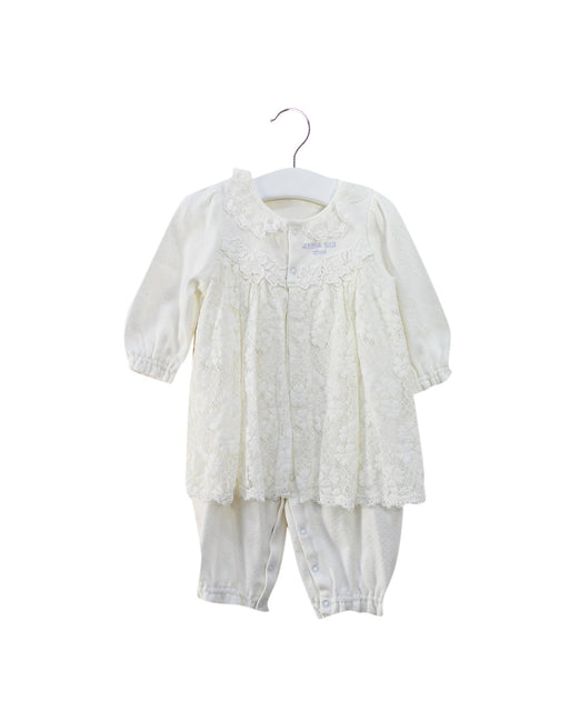 A White Long Sleeve Jumpsuits from Anna Sui in size 6-12M for girl. (Front View)