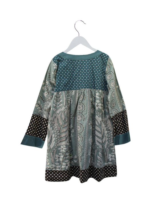 A Green Long Sleeve Dresses from Lili Gaufrette in size 8Y for girl. (Back View)