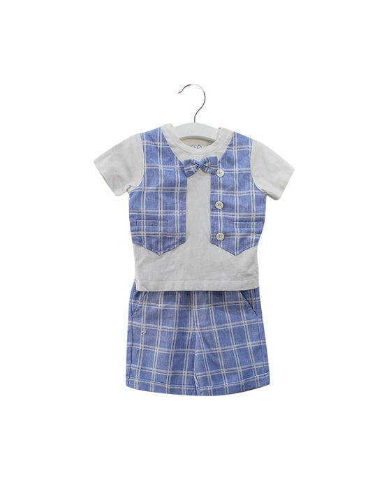 A Blue Shorts Sets from Chickeeduck in size 12-18M for boy. (Front View)
