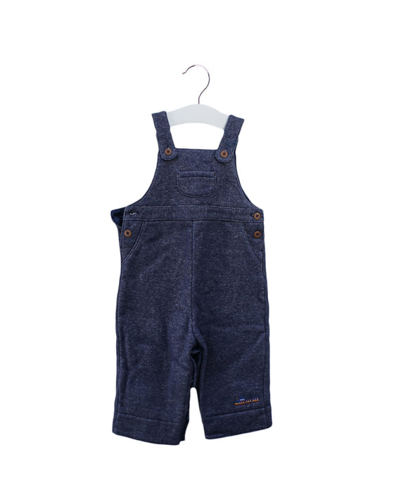 A Blue Long Overalls from Familiar in size 6-12M for boy. (Front View)