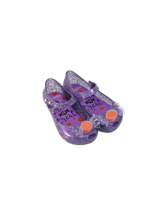 A Purple Flats from Mini Melissa in size 18-24M for girl. (Front View)