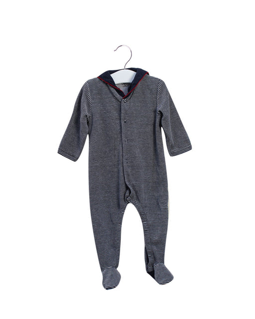 A Navy Long Sleeve Jumpsuits from Petit Bateau in size 6-12M for boy. (Front View)