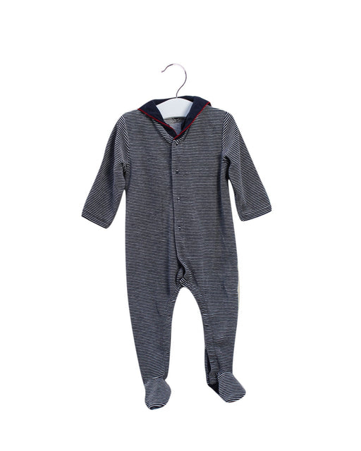 A Navy Long Sleeve Jumpsuits from Petit Bateau in size 6-12M for boy. (Front View)