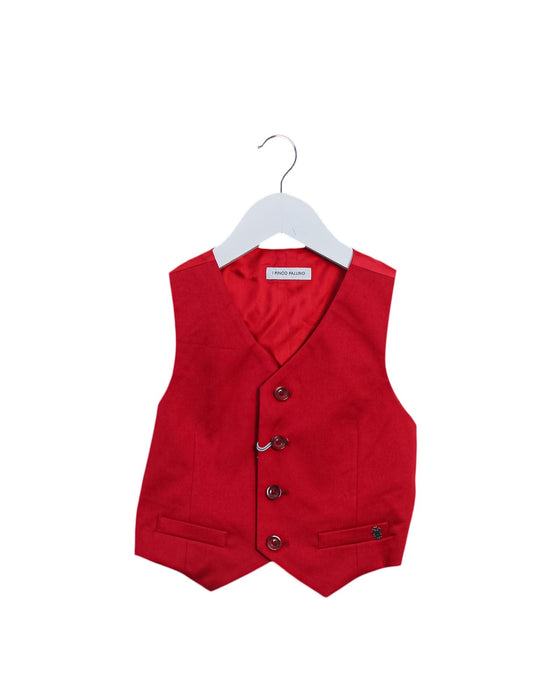 A Red Suit Vests from I Pinco Pallino in size 4T for boy. (Front View)