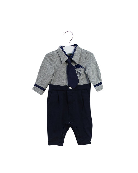 A Grey Long Sleeve Jumpsuits from Nicholas & Bears in size 0-3M for boy. (Front View)