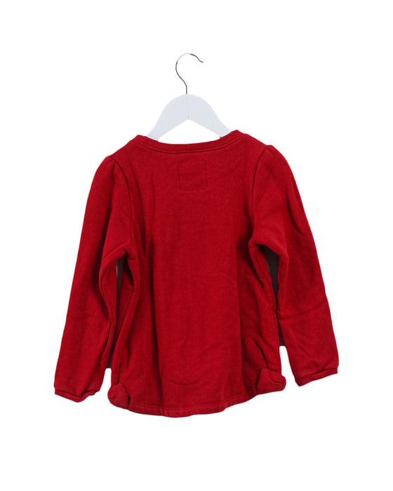 A Red Crewneck Sweatshirts from Miki House in size 4T for girl. (Back View)