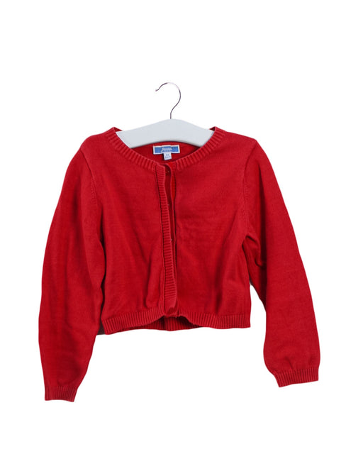 A Red Cardigans from Jacadi in size 4T for girl. (Front View)