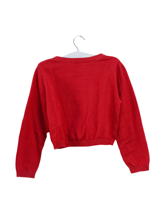 A Red Cardigans from Jacadi in size 4T for girl. (Back View)