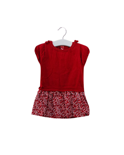 A Red Short Sleeve Dresses from Jacadi in size 3-6M for girl. (Front View)