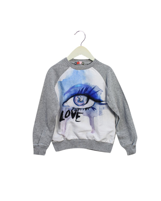 A Grey Crewneck Sweatshirts from MSGM in size 6T for girl. (Front View)