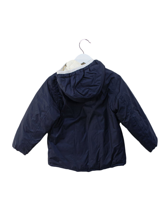 A Navy Puffer/Quilted Jackets from K-Way in size 4T for girl. (Back View)