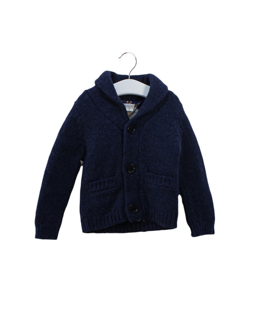 A Navy Cardigans from Little Paul & Joe in size 2T for girl. (Front View)