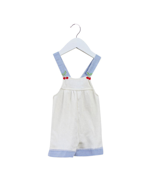 A Ivory Overall Shorts from Absorba in size 6-12M for girl. (Front View)