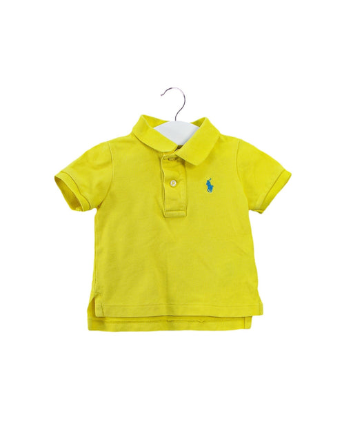 A Yellow Short Sleeve Polos from Ralph Lauren in size 6-12M for boy. (Front View)