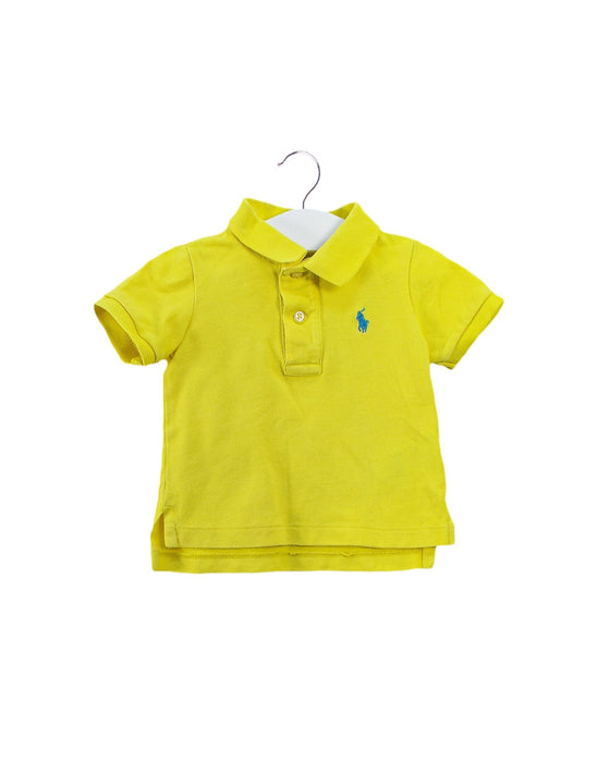 A Yellow Short Sleeve Polos from Ralph Lauren in size 6-12M for boy. (Front View)