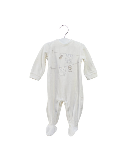 A White Long Sleeve Jumpsuits from Chicco in size 3-6M for boy. (Front View)