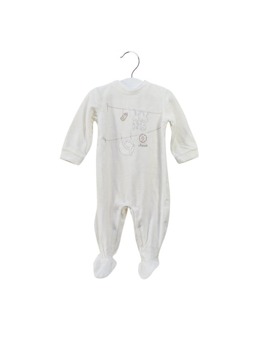 A White Long Sleeve Jumpsuits from Chicco in size 3-6M for boy. (Front View)
