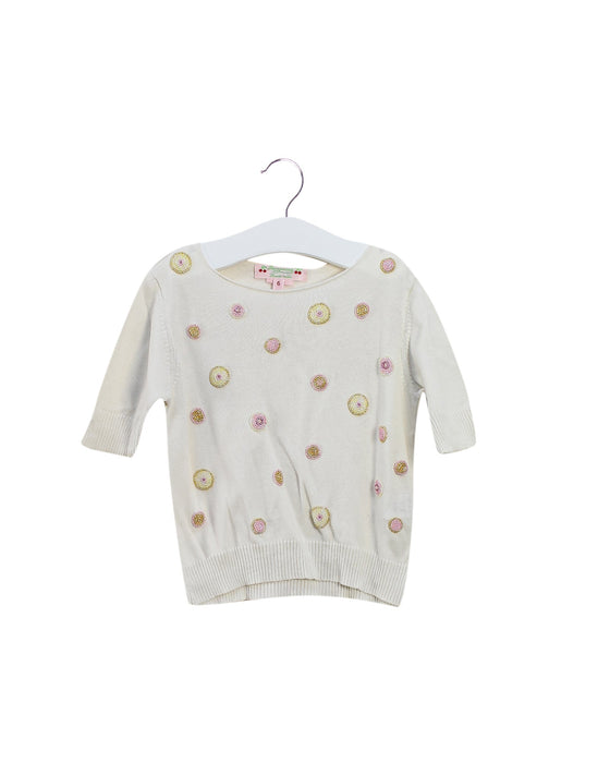 A Ivory Short Sleeve Tops from Bonpoint in size 6T for girl. (Front View)