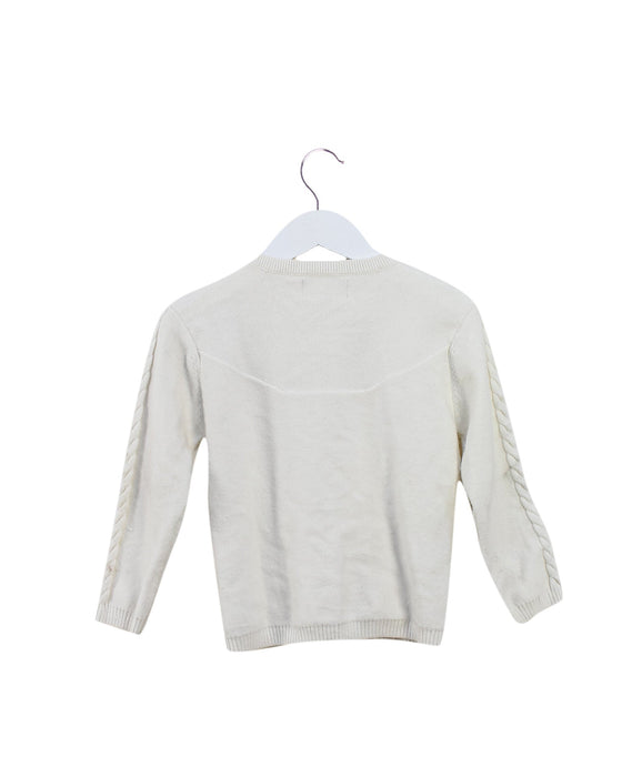 A White Cardigans from Chickeeduck in size 4T for girl. (Back View)