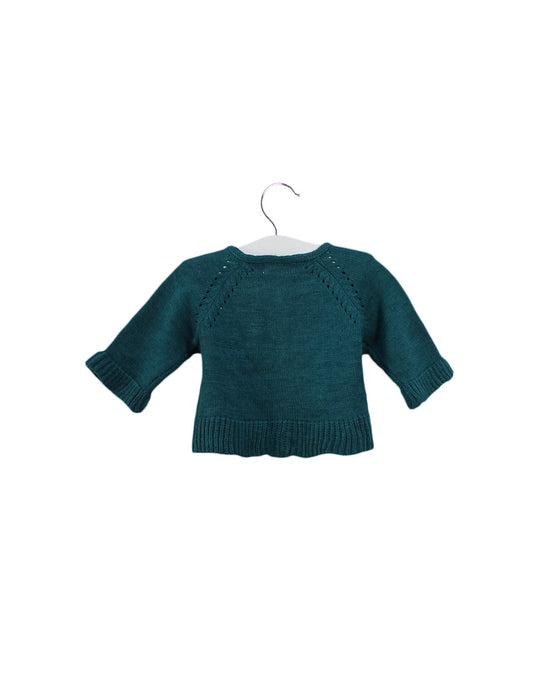 A Green Cardigans from Organic Mom in size 12-18M for girl. (Back View)