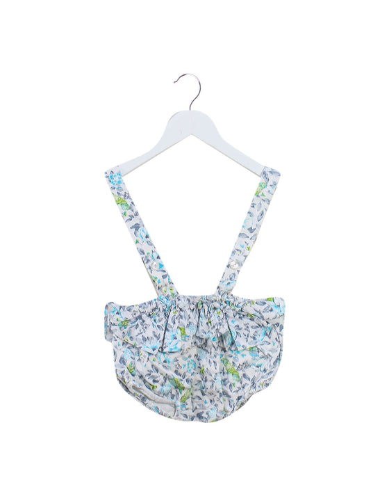 A Blue Overall Shorts from Benedita in size 6-12M for girl. (Front View)