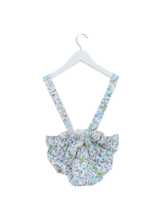 A Blue Overall Shorts from Benedita in size 6-12M for girl. (Back View)