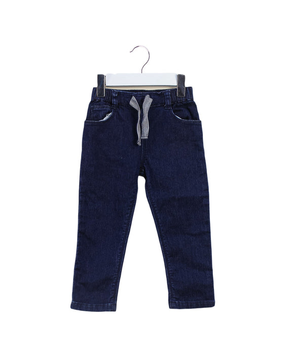 A Navy Jeans from Petit Bateau in size 12-18M for boy. (Front View)