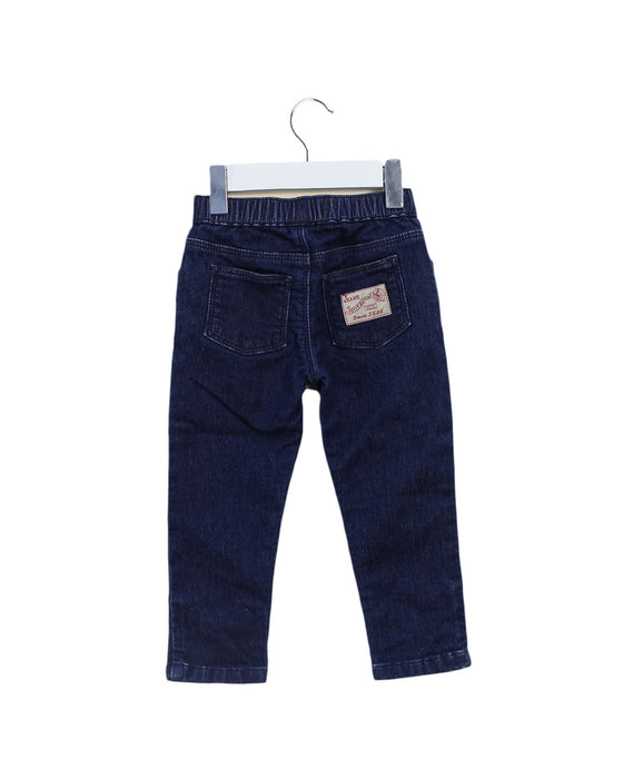 A Navy Jeans from Petit Bateau in size 12-18M for boy. (Back View)