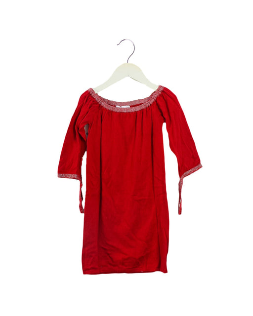 A Red Long Sleeve Dresses from Excuse My French in size 6T for girl. (Front View)