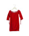 A Red Long Sleeve Dresses from Excuse My French in size 6T for girl. (Front View)