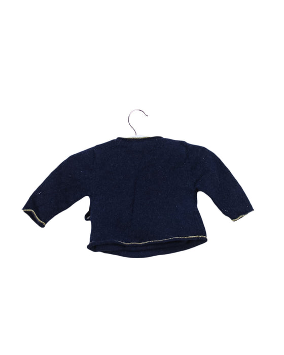 A Navy Cardigans from Petit Bateau in size 0-3M for girl. (Back View)