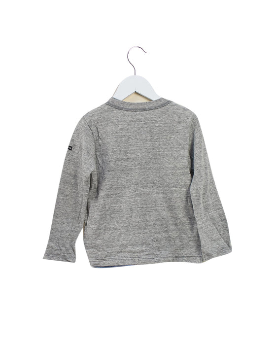 A Grey Long Sleeve Tops from Miki House in size 2T for boy. (Back View)