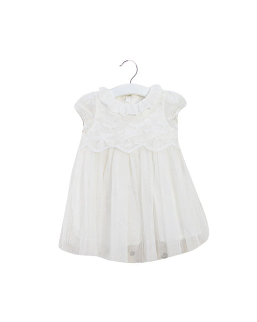 A Ivory Short Sleeve Dresses from Kingkow in size 12-18M for girl. (Front View)