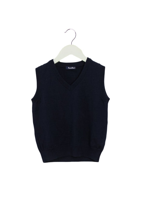 A Navy Sweater Vests from Familiar in size 4T for boy. (Front View)