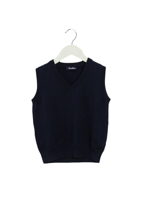 A Navy Sweater Vests from Familiar in size 4T for boy. (Front View)