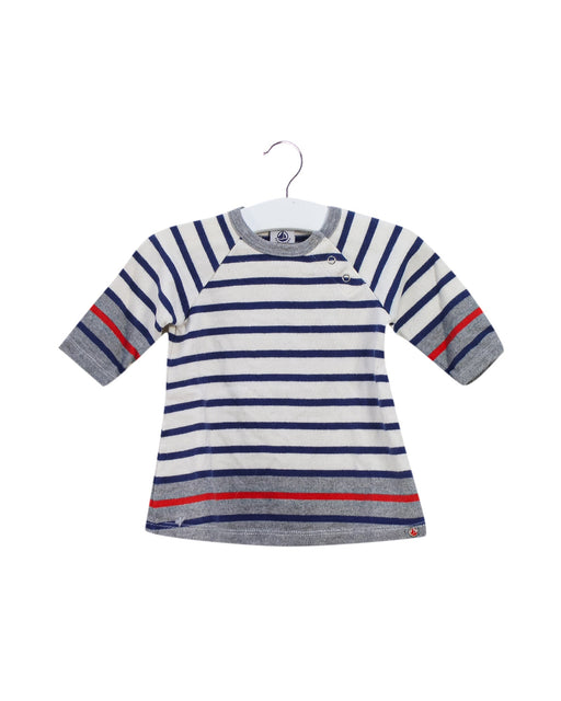 A Grey Long Sleeve Dresses from Petit Bateau in size 0-3M for girl. (Front View)
