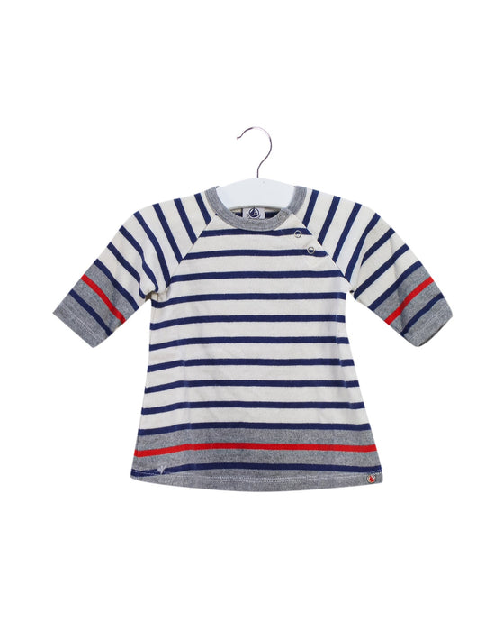 A Grey Long Sleeve Dresses from Petit Bateau in size 0-3M for girl. (Front View)