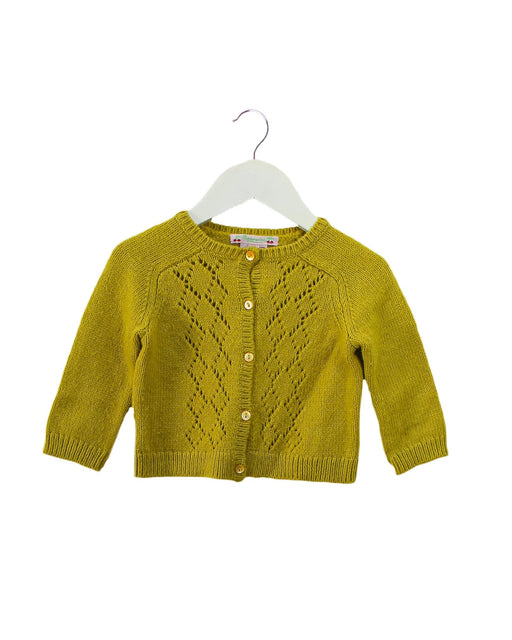 A Yellow Cardigans from Bonpoint in size 12-18M for girl. (Front View)
