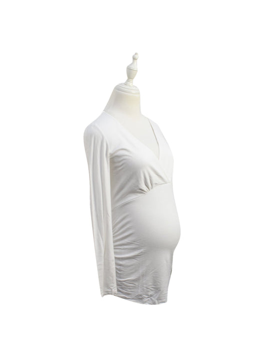 A White Long Sleeve Tops from Seraphine in size XS for maternity. (Front View)